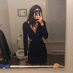 navy blue tight dress